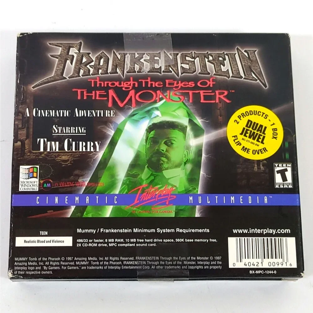 Mummy Tomb of the Pharaoh & Frankenstein Eye of the Monster Dual PC Game FMV